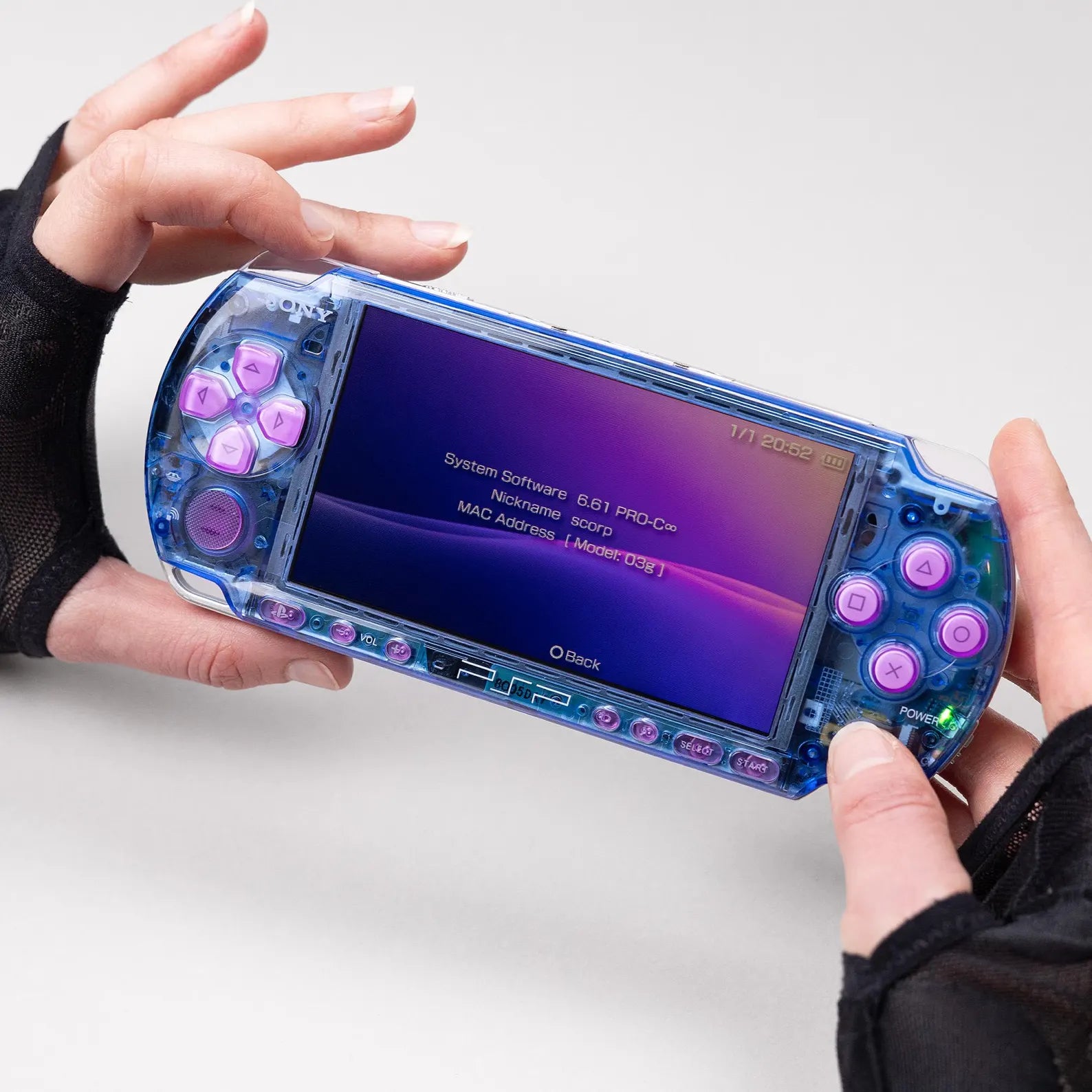 PSP 3000 Portable Clear Lapis Blue Housing Bundle