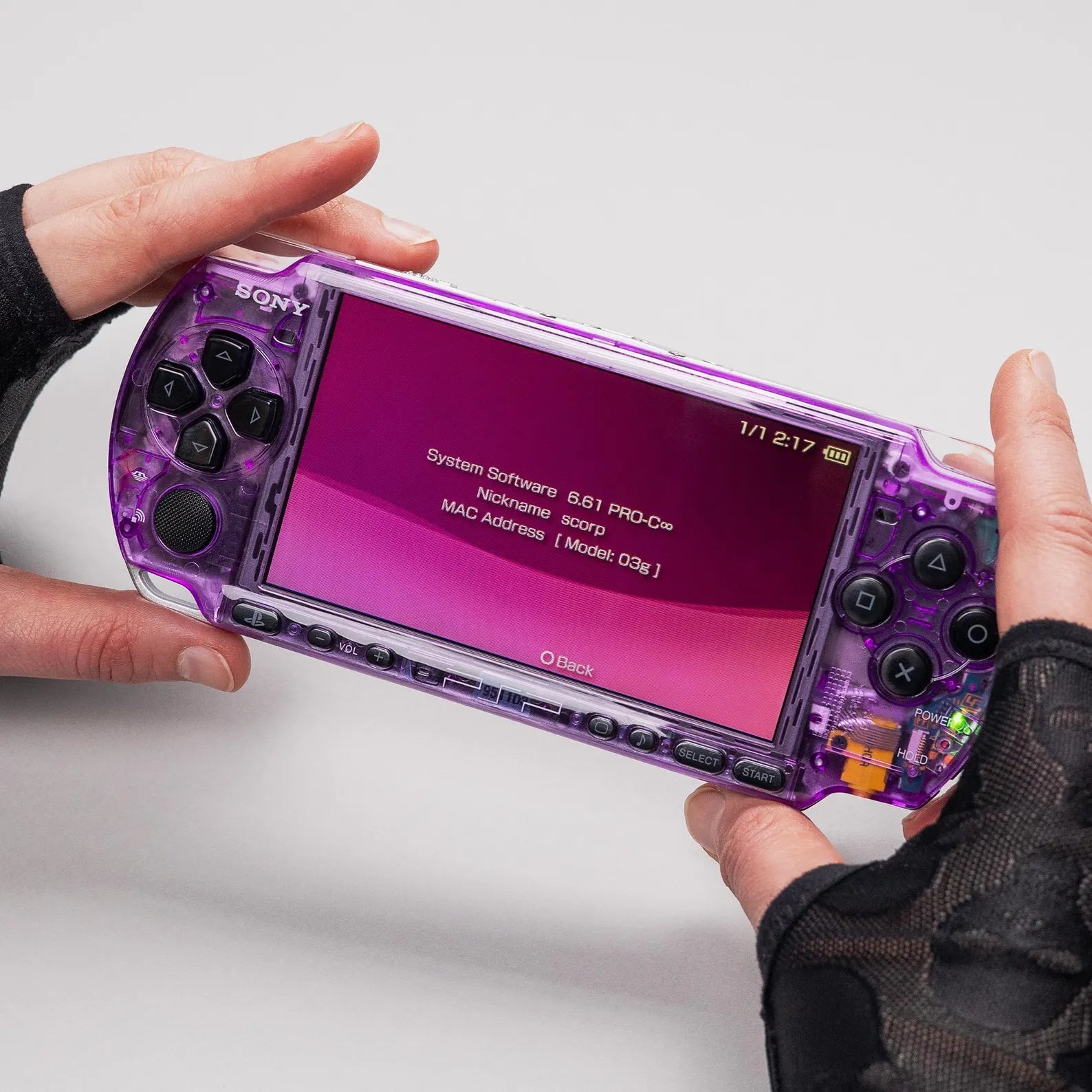 PSP 3000 Portable Purple Myst Housing Bundle